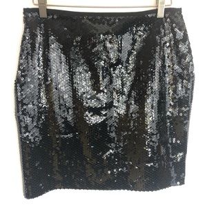 Carole Little Black Sequin Skirt SIZE 6 EUC